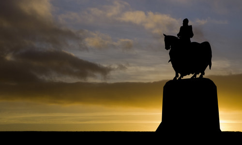 The statue of Robert the Bruce at Bannockburn.